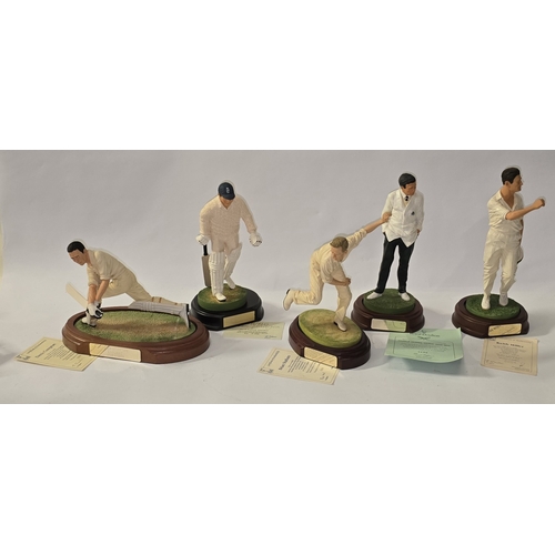 51 - The Art of Sport collection of 4 x limited edition cold-cast porcelain cricketer figurines to includ... 