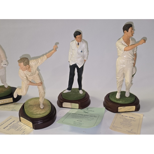 51 - The Art of Sport collection of 4 x limited edition cold-cast porcelain cricketer figurines to includ... 