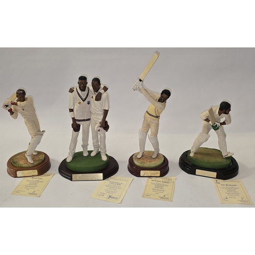 55 - The Art of Sport collection of 4 x limited edition cold-cast porcelain cricketer figurines to includ... 