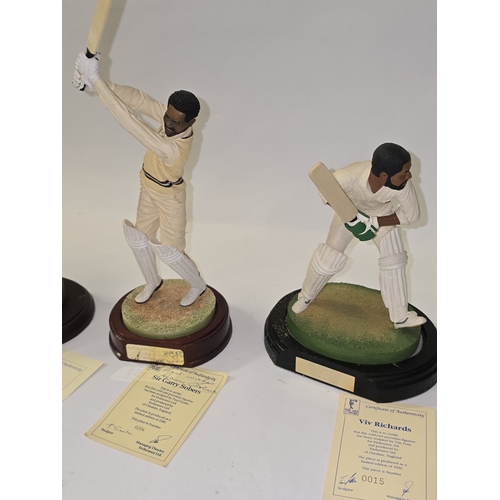55 - The Art of Sport collection of 4 x limited edition cold-cast porcelain cricketer figurines to includ... 