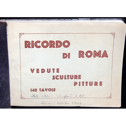 146 - Vintage book: Roma Scultura, Ricordo Di Roma. 140 images of Rome. Property of an RAF Chaplain just a... 