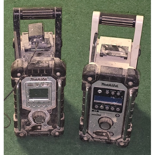 159 - A Makita BMR103 site radio together with a Makita BMR104 DAB site radio. Only one power lead include... 