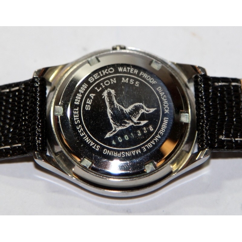 311 - Vintage NOS Seiko Sea Lion M55 Weekdater gents automatic dress watch ref:6206-8001. Serial number da... 