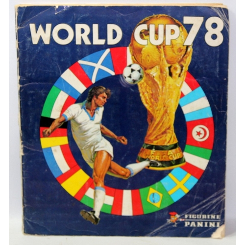 179 - Panini World Cup 1978 football sticker album: Complete with all stickers. Storage wear and scores ha... 