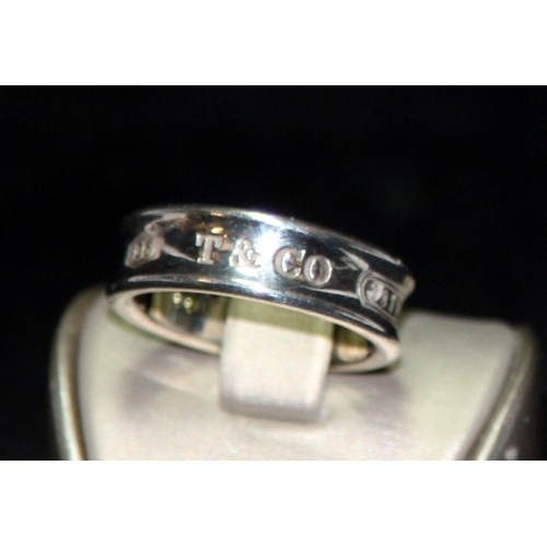 300A - Genuine Tiffany & Co hallmarked sterling silver ring size S