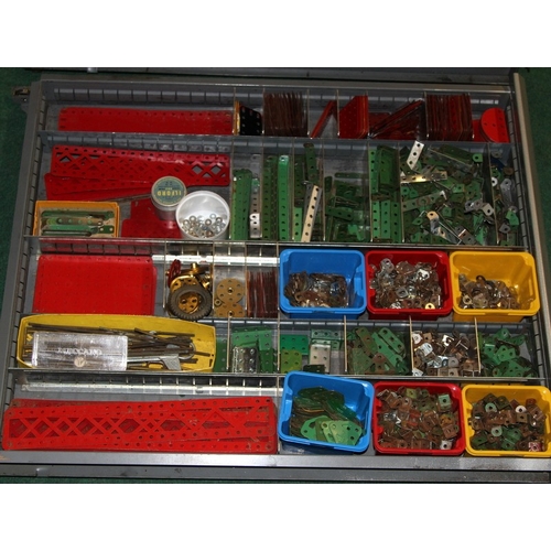 Huge quantity of vintage Meccano: Substantial metal cabinet of 6 ...