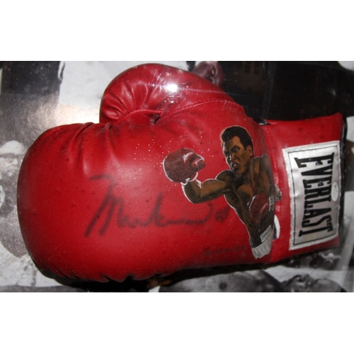 1 - Mohammad Ali signed Everlast boxing glove in 3D frame. Dated 2011 and  No.1/1. Produced by Online Au... 