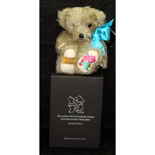 15 - Limited edition Merrythought 2012 London Olympics and Paralympic commemorative teddy bear. Boxed wit... 