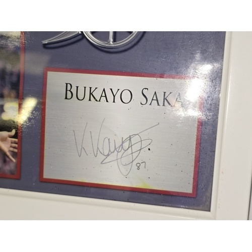 50 - Arsenal FC framed Bukayo Saka signed photo display 33x24cm.