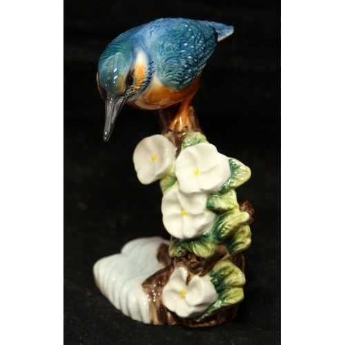 20 - Beswick large glossy kingfisher ref:2371 c/w a Beswick glossy kingfisher on a branch with blossom