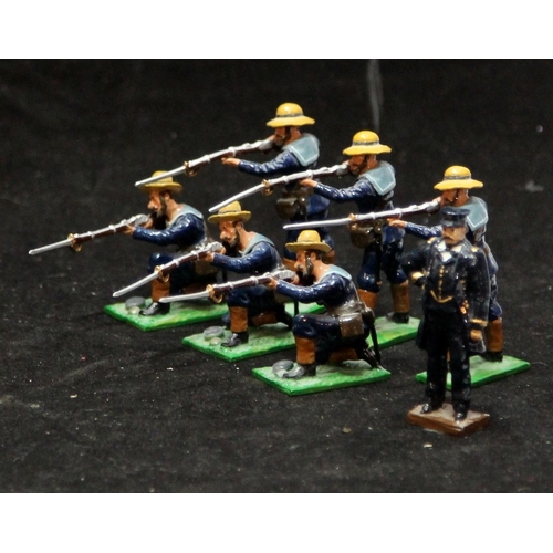 43 - Die-cast model figures: Little Legion Royal Navasl; Brigade Gattling Gun and crew c/w 6 Riflemen and... 