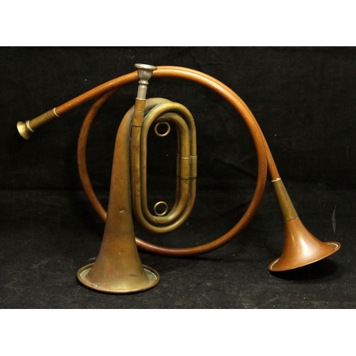 53 - A pair of reproduction Miller Casella deep sea thermometers of copper and brass construction c/w a v... 