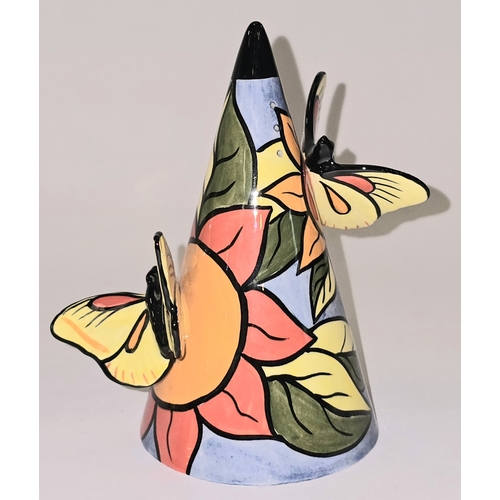 17 - Lorna Bailey Old Ellgreave Pottery limited edition 12/250 Butterfly (Mottephobia) sugar sifter. Sign... 