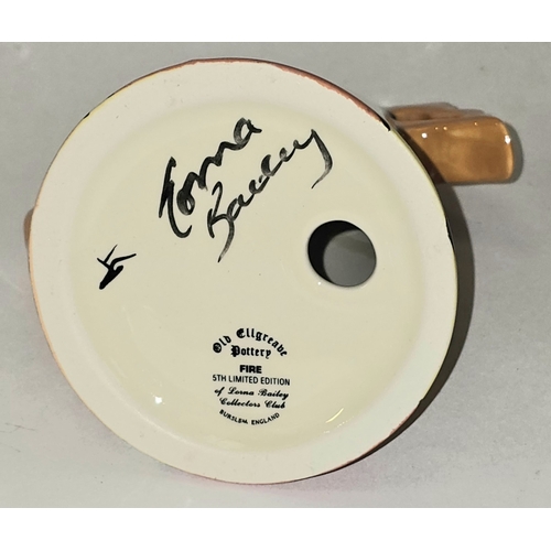 21 - Lorna Bailey Old Ellgreave Pottery Fire sugar sifter. Signed and stamped to base. Perfect condition.... 