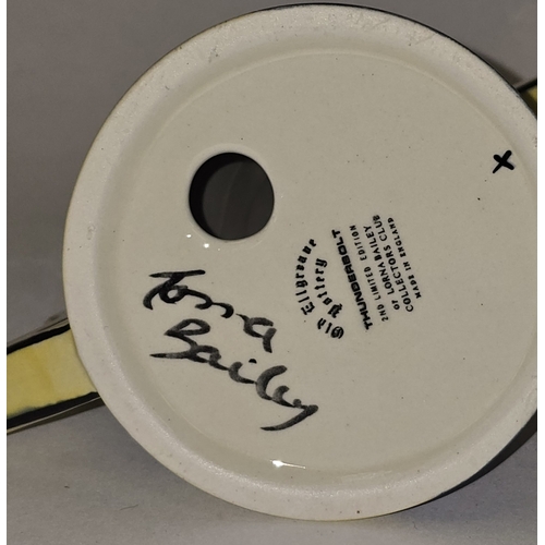 27 - Lorna Bailey Old Ellgreave Pottery Collectors Club Thunderbolt sugar sifter. Signed and stamped to b... 