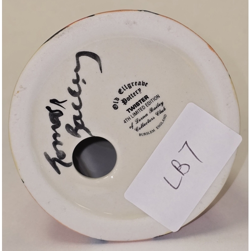 33 - Lorna Bailey Old Ellgreave Pottery 4th limited edition Twister sugar sifter. Signed and stamped to b... 