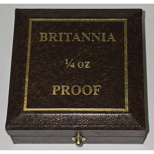 287 - The Royal Mint 2004 999.9 fine gold 1/4 Britannia coin. 8.5g cased with certificate.