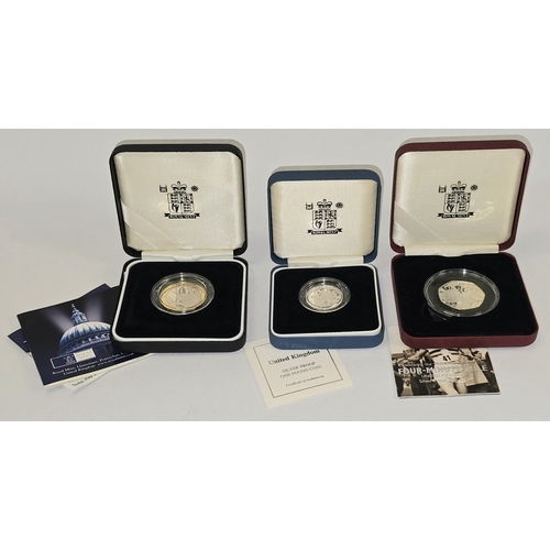 294 - 2005 Piedfort silver £2 coin, sterling silver proof 2003 £1 coin and silver proof 2004 50 pence. All... 