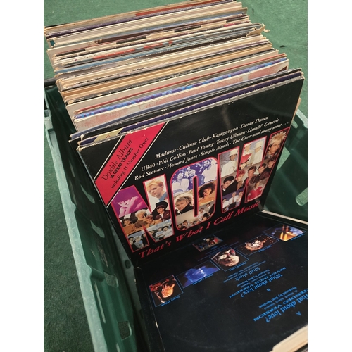 201 - A large collection of Pop/Rock vinyl LP records with some 12
