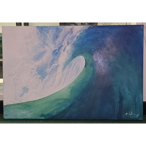 27 - Mike King: Contemporary art wave print 