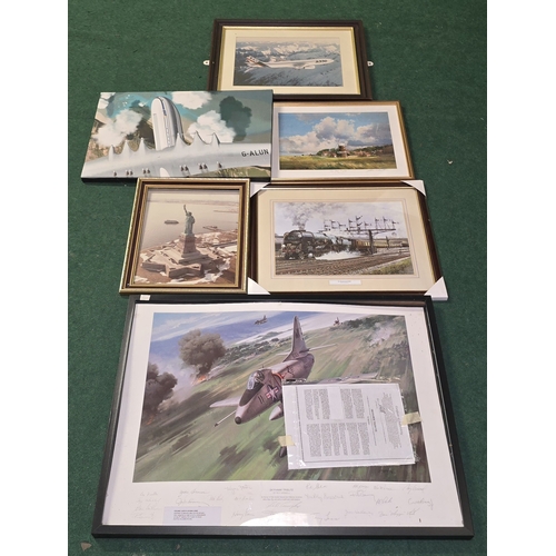 9 - A limited edition framed Skylark Tribute aviation print by Roy Grinnell , hand signed by 23 Naval an... 