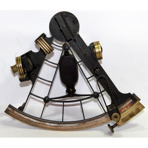 6 - Antique 19th Century nautical navigators sextant c/w lenses and presented in a fitted mahogany case.... 