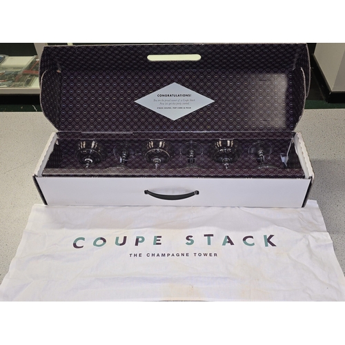 11 - Coupe Stack - The Champagne Tower glass set c/w box.