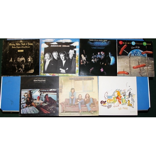 204 - Crosby Stills Nash - Crosby Stills Nash and Young, a collection of vinyl LP's to include American Dr... 