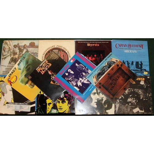 207 - American blues/rock. A collection of vintage vinyl LP's, includes acts such as Crazy Horse, Captain ... 