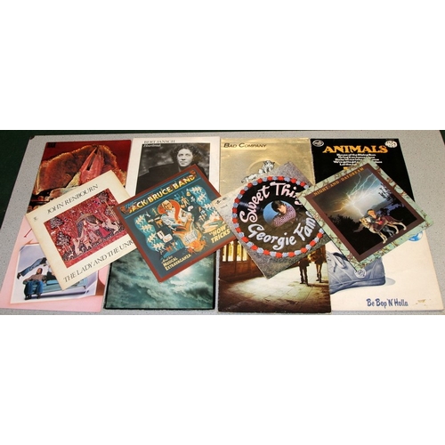225 - British Blues/Prog/Rock: A collection of vinyl LP's to include Bert Jansch, Bad Company, Andy Fairwe... 