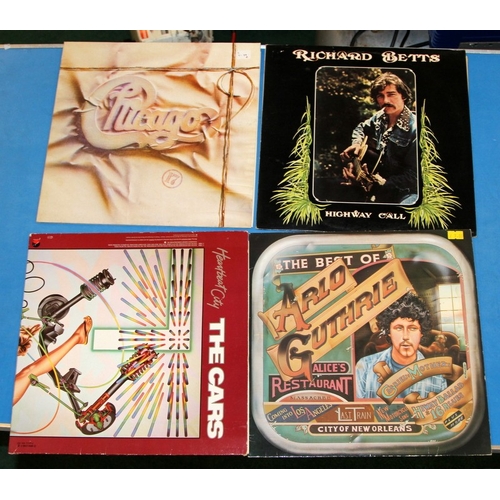 243 - American blues/rock/prog. A collection of vinyl LP's, includes JJ Cale, The Cars, Richard Betts etc,
