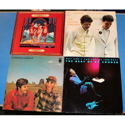 243 - American blues/rock/prog. A collection of vinyl LP's, includes JJ Cale, The Cars, Richard Betts etc,