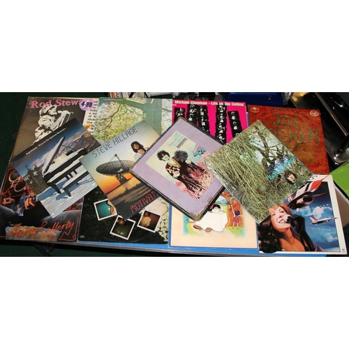 245 - British rock/blues/prog, a collection of vinyl LP's, Rod Stewart, Gerry Rafferty, Joe Cocker etc