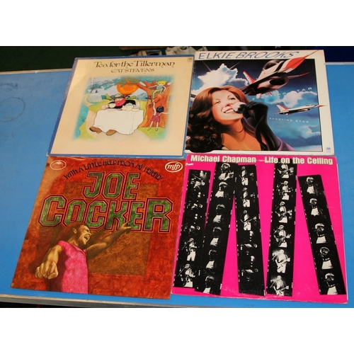 245 - British rock/blues/prog, a collection of vinyl LP's, Rod Stewart, Gerry Rafferty, Joe Cocker etc
