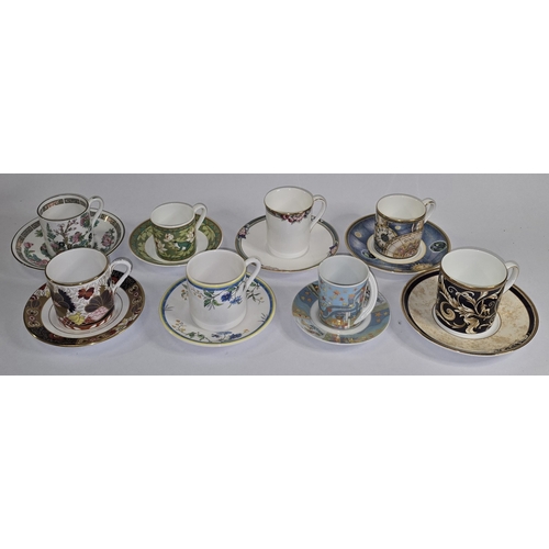 16 - A collection of bone china collectable coffee cups and saucers from various makers to include Viller... 