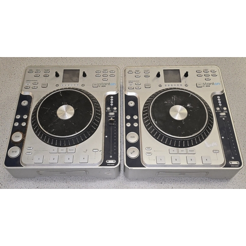 55 - Pair of Stanton C304 DJ mixing decks. No power leads so offered untested.
