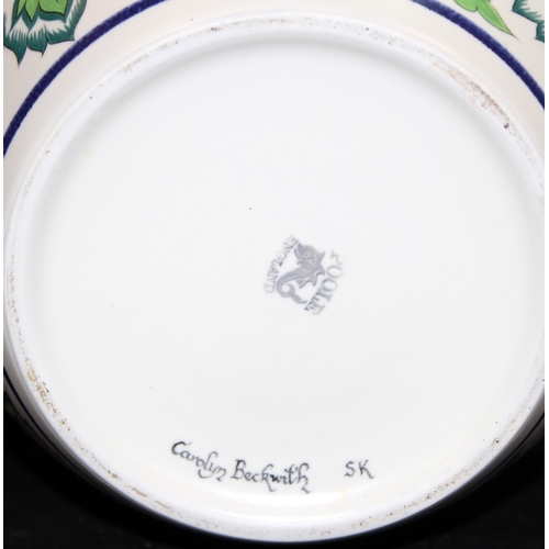 15 - Poole Pottery: Large lidded ginger jar in the SK (Persian Deer) pattern decorated by Carolyn Beckwit... 