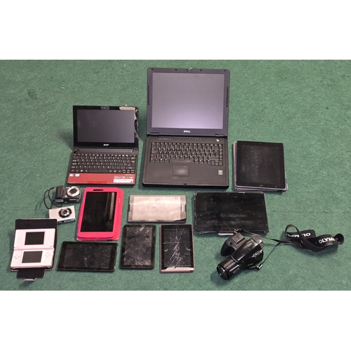 38 - Quantity of miscellaneous electricals to include laptops, tablets, cameras, Nintendo DS etc. All off... 