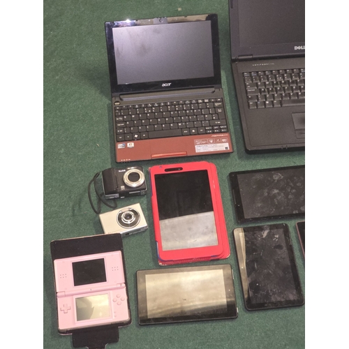38 - Quantity of miscellaneous electricals to include laptops, tablets, cameras, Nintendo DS etc. All off... 