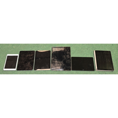 41 - A collection of handheld tablets to include Apple iPads, Huawei and Microsoft. Six in all. No charge... 
