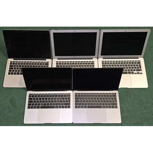 42 - A collection of various Apple MacBook computers to include A1932, A1708, A1502 and A1466 x2. Five in... 