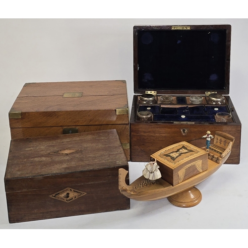 47 - Mixed items to include Victorian vanity/jewellery box, antique writing slope, smaller antique box an... 