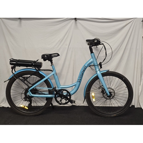 35 - A Wisper 705SE blue electric bike c/w charger, keys and user guide. Good working order.
