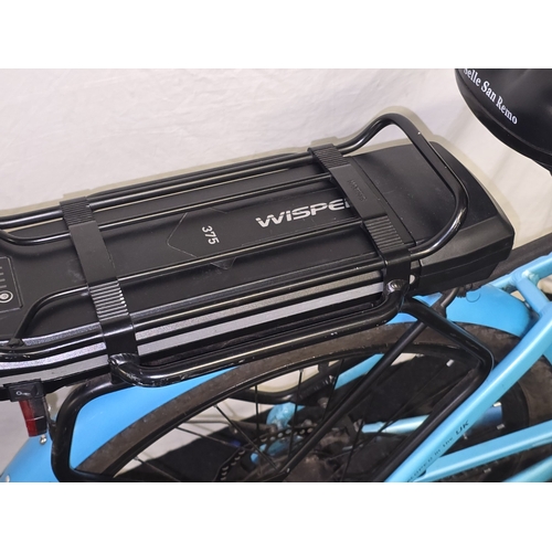 35 - A Wisper 705SE blue electric bike c/w charger, keys and user guide. Good working order.