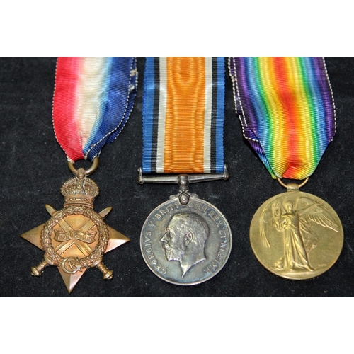 77 - WWI medal trio 1914-45 Star Pte Butler Royal Fusiliers.