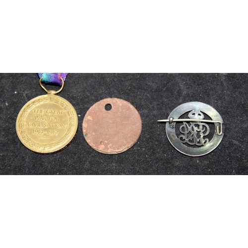 78 - WWI Victory medal issued to 22498 Pte JS Taylor, Royal Welch Fusiliers. Pte Taylor was discharged 28... 