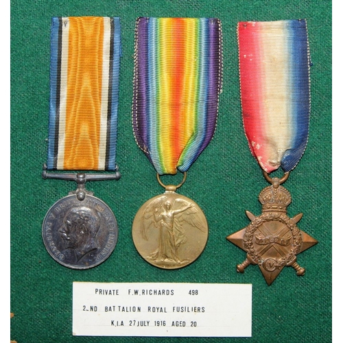 93 - Extremely poignant WWI medal groups. Young brothers KIA less than three weeks apart, Private FW Rich... 
