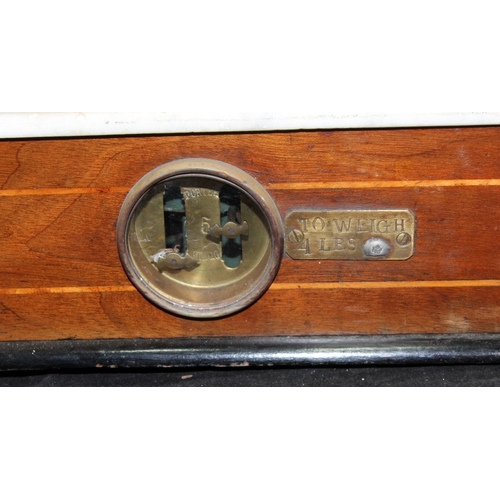 2 - Vintage apothecary balance scales c/w a quantity of weights. 46.5cms across
