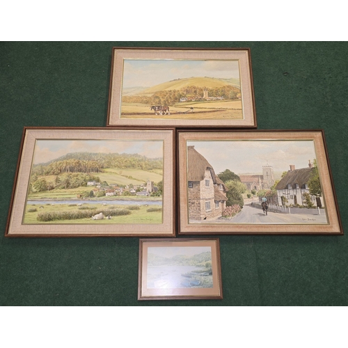 30 - Robin Davidson: Local Artist collection of three framed original oil on canvas paintings to include ... 