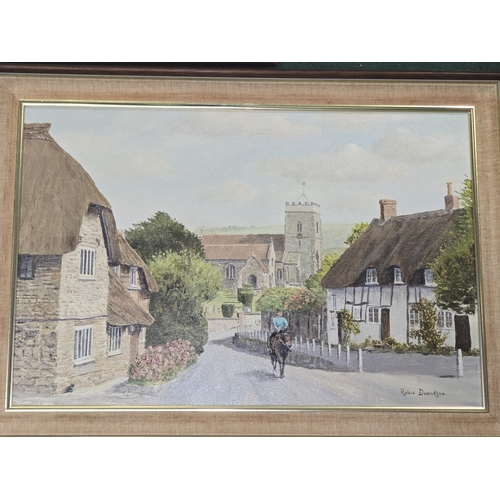 30 - Robin Davidson: Local Artist collection of three framed original oil on canvas paintings to include ... 